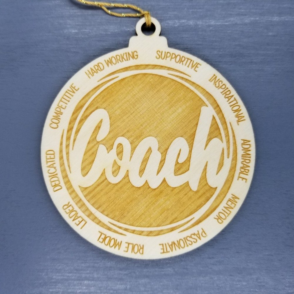 Coach Christmas Ornament - Character Traits - Handmade Wood Ornament -  Gift